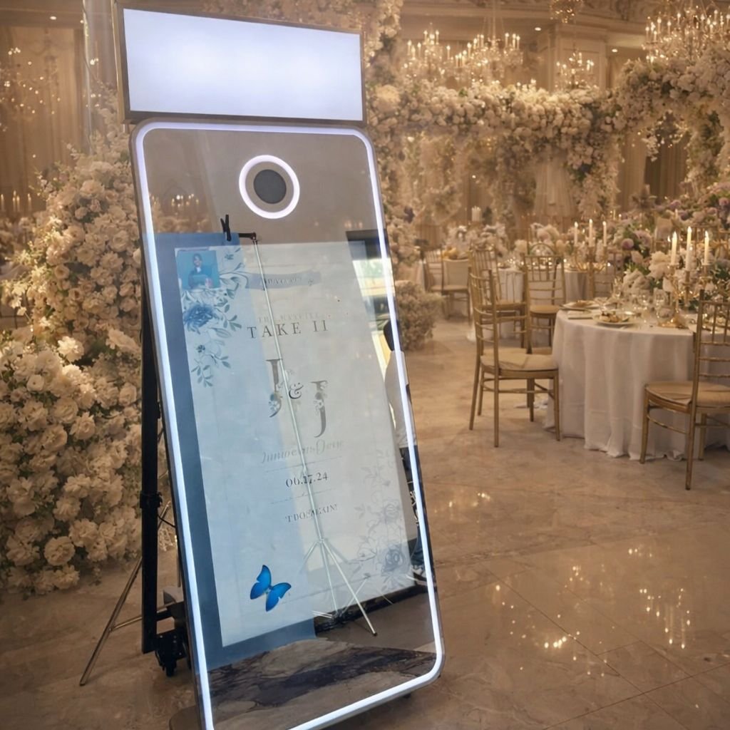 Digital photo booth ready for event guests