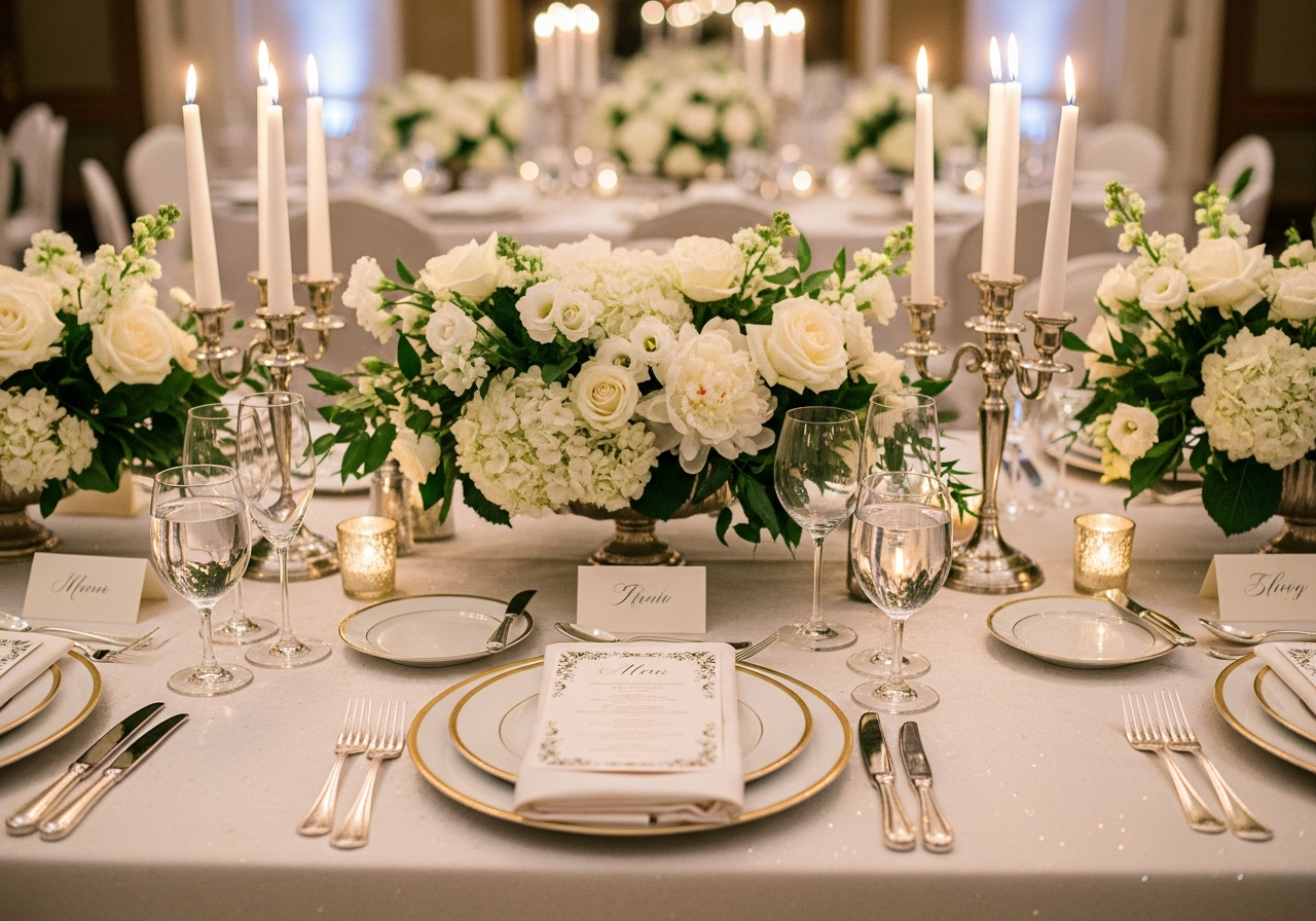 Elegant luxury wedding reception setup Austin